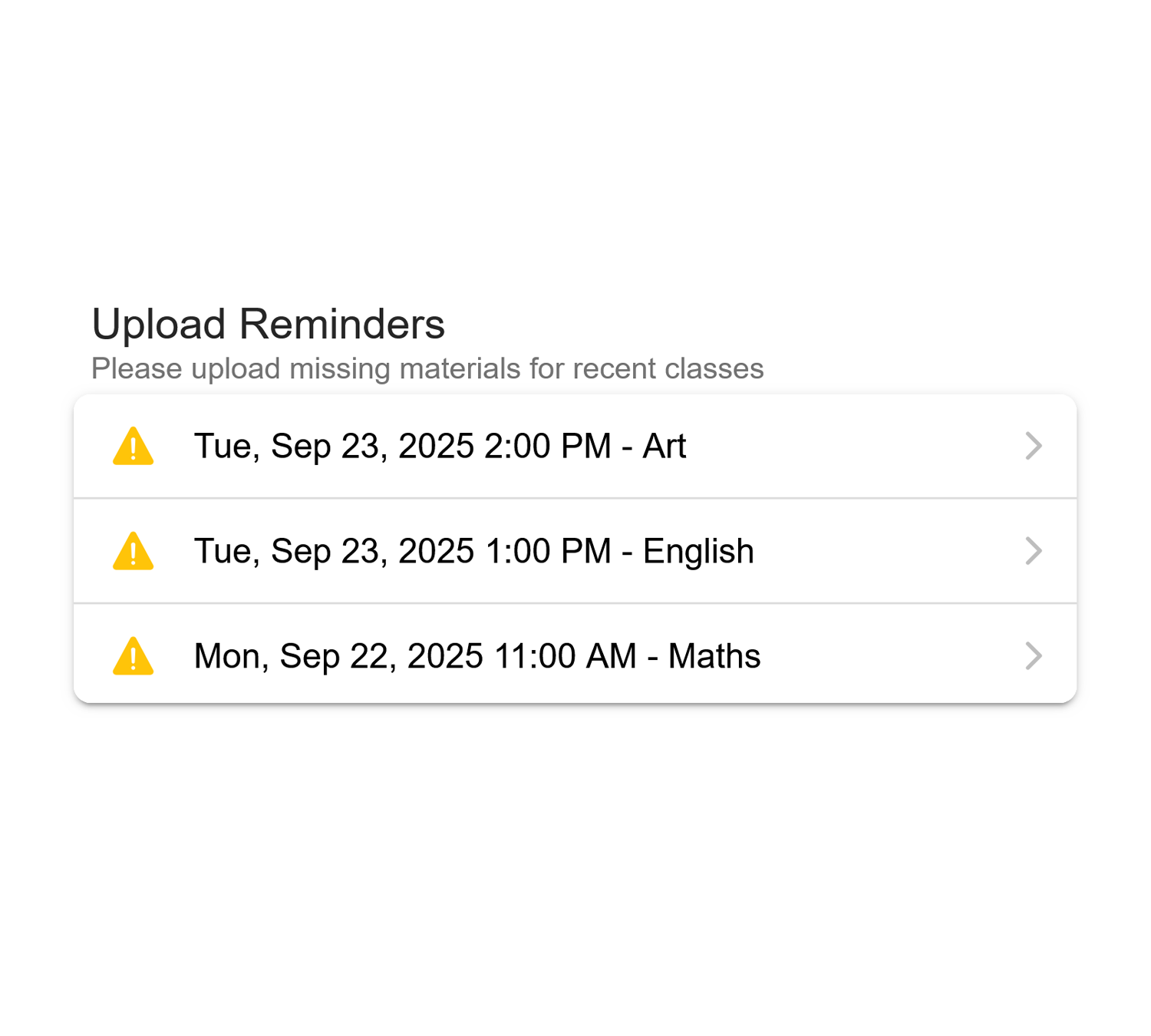Upload Reminders screenshot