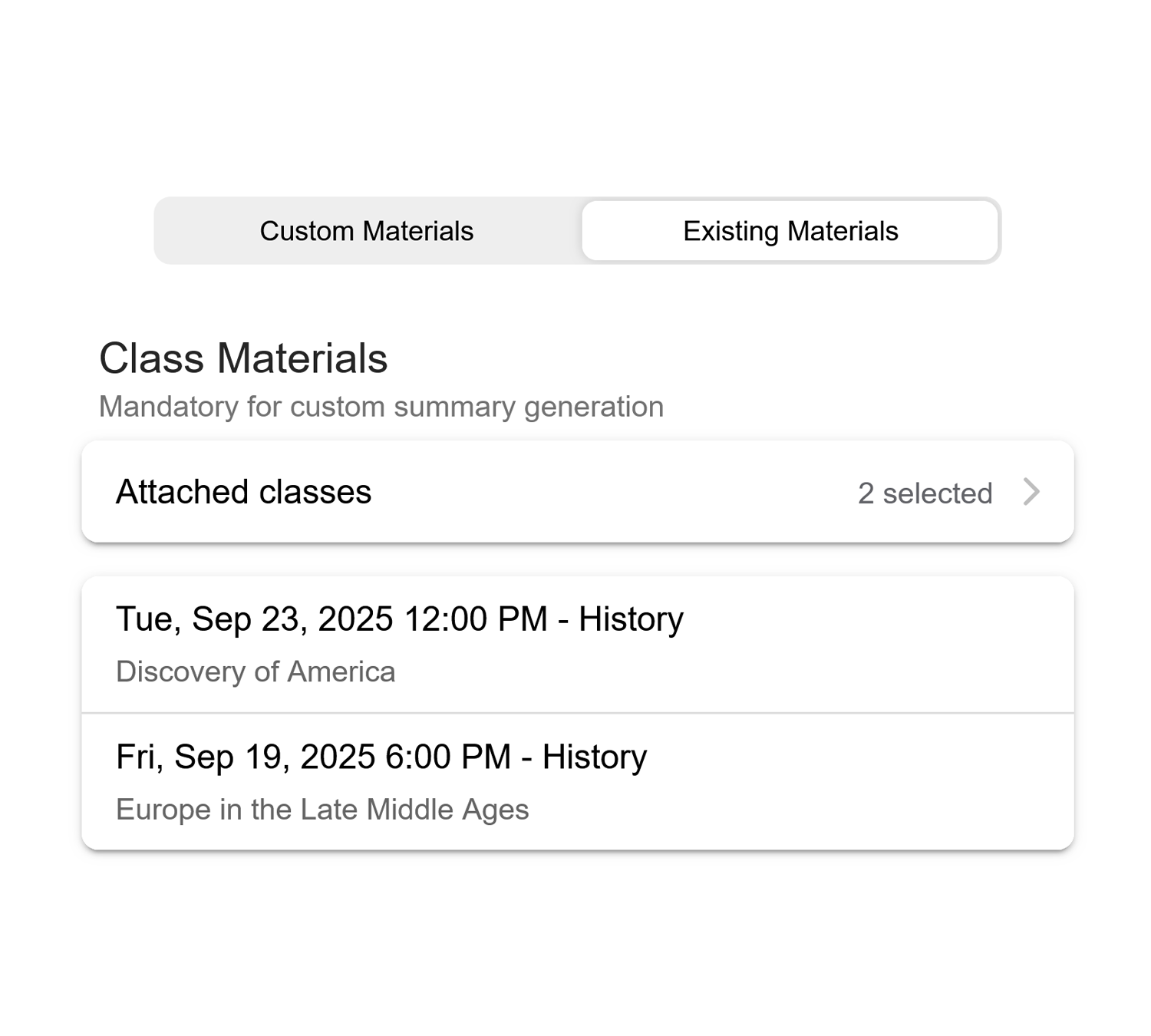Save My Day summary from existing materials screenshot