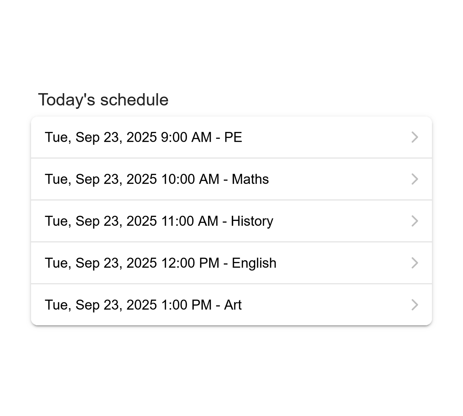 Today's schedule Save My Day summaries screenshot